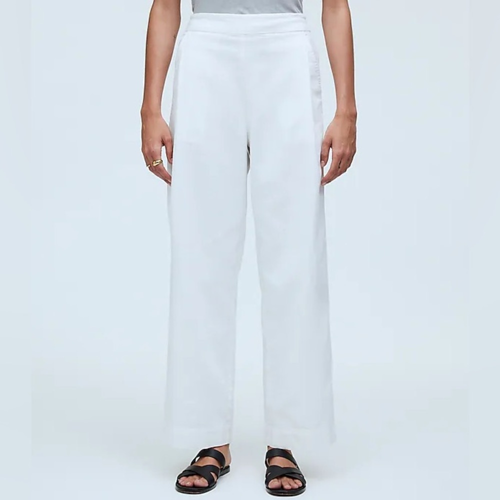Madewell Pull-On Straight Crop Pant In Eyelet White Size 2 NWT